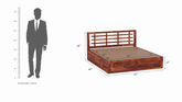 Prio Solid Sheesham Wood Bed With Box Storage (King Size, Natural Finish)